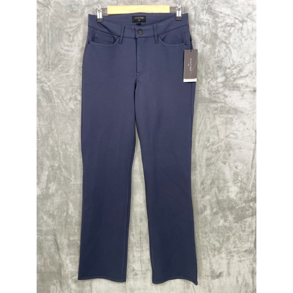 NYDJ Sculpt-Her Marilyn Straight Pants Womens Size 6 Oxford Navy Slimming NWT